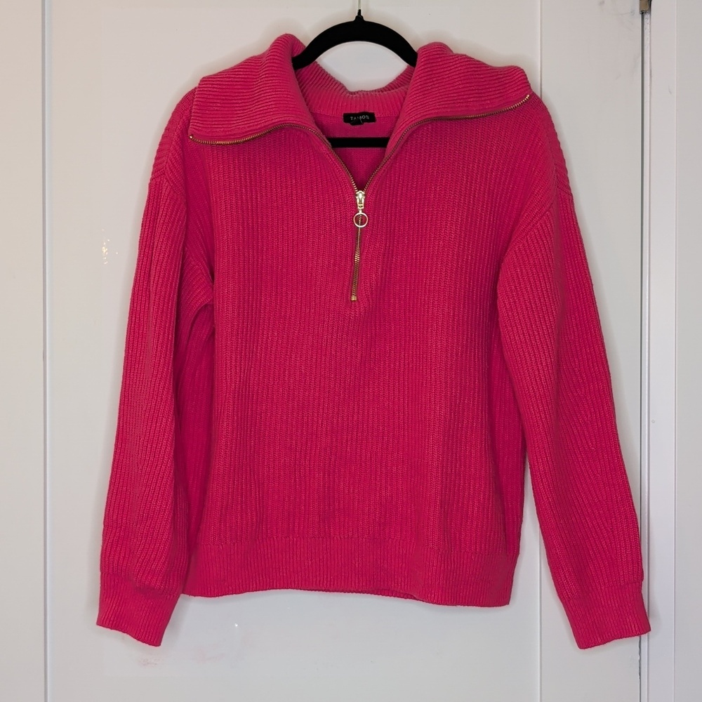Talbots Bright Pink Ribbed Knit Sweater
